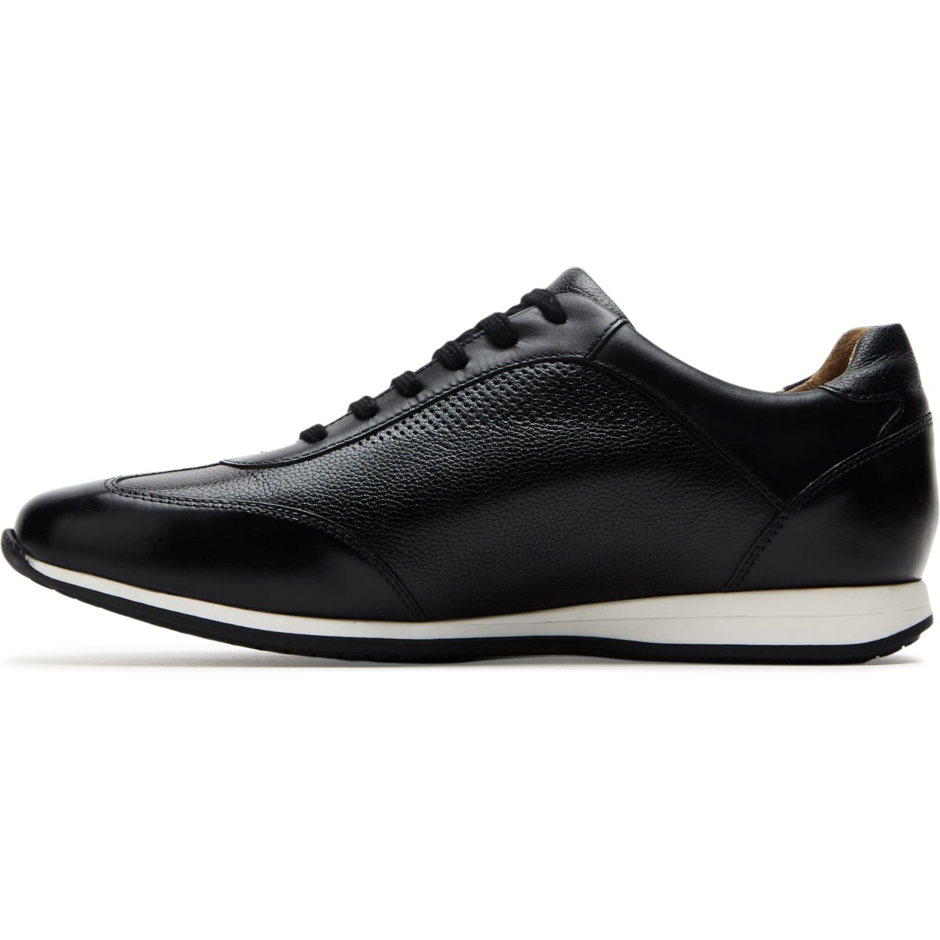 Symbol Premium Men's Smart Casual Black Leather Sneakers_7 UK (SYP-M-CSH-SNK-01)