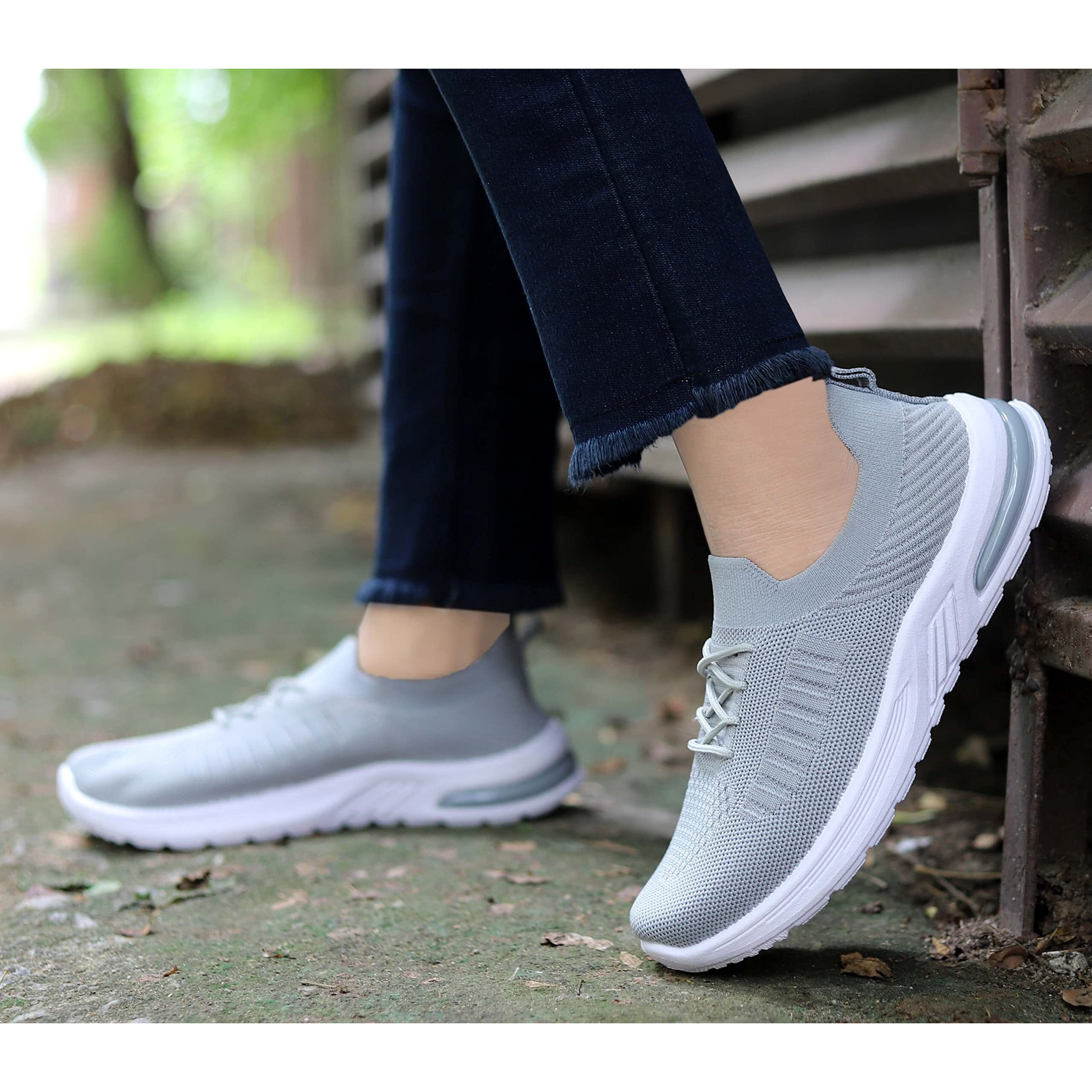 AADI Women's Grey Mesh Outdoor Casual Shoes