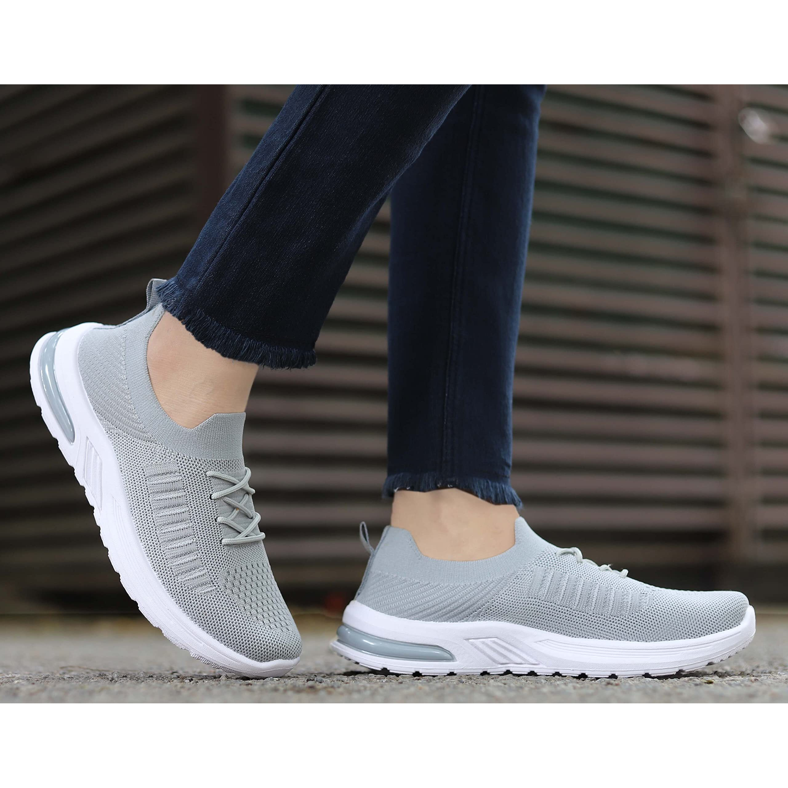 AADI Women's Grey Mesh Outdoor Casual Shoes
