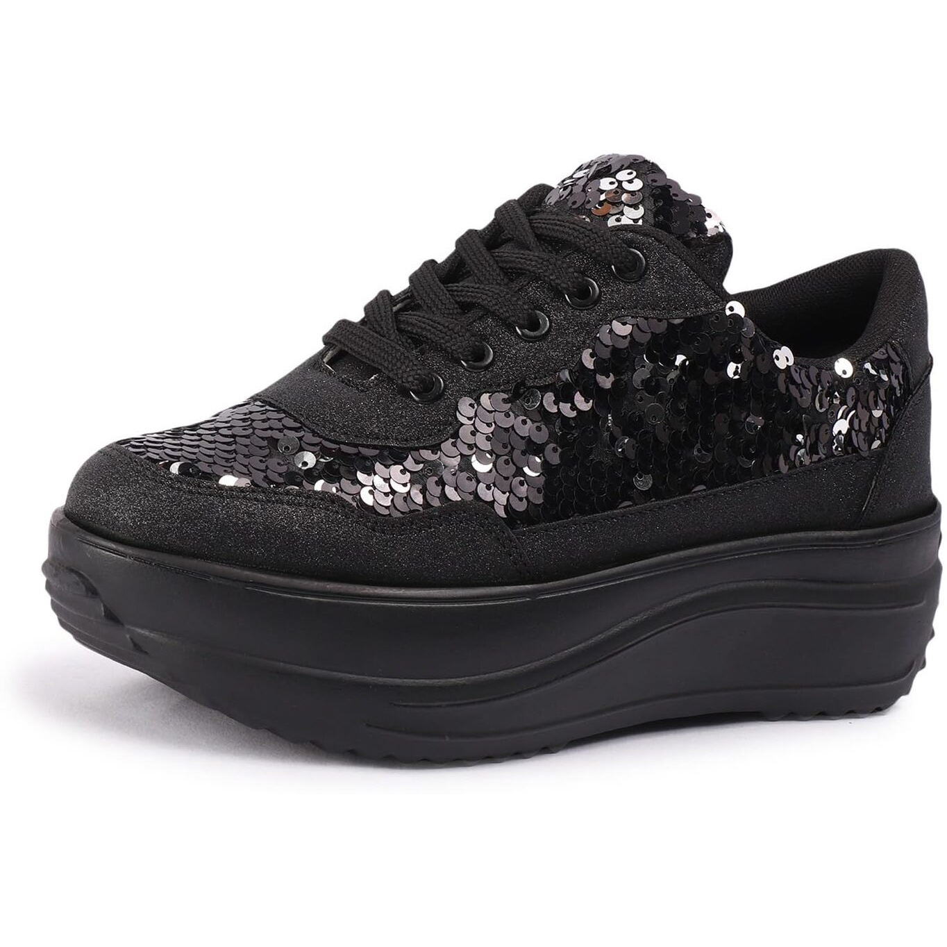 Vendoz Women Casual Party Sneakers for Women CNV4026BL-37 Black