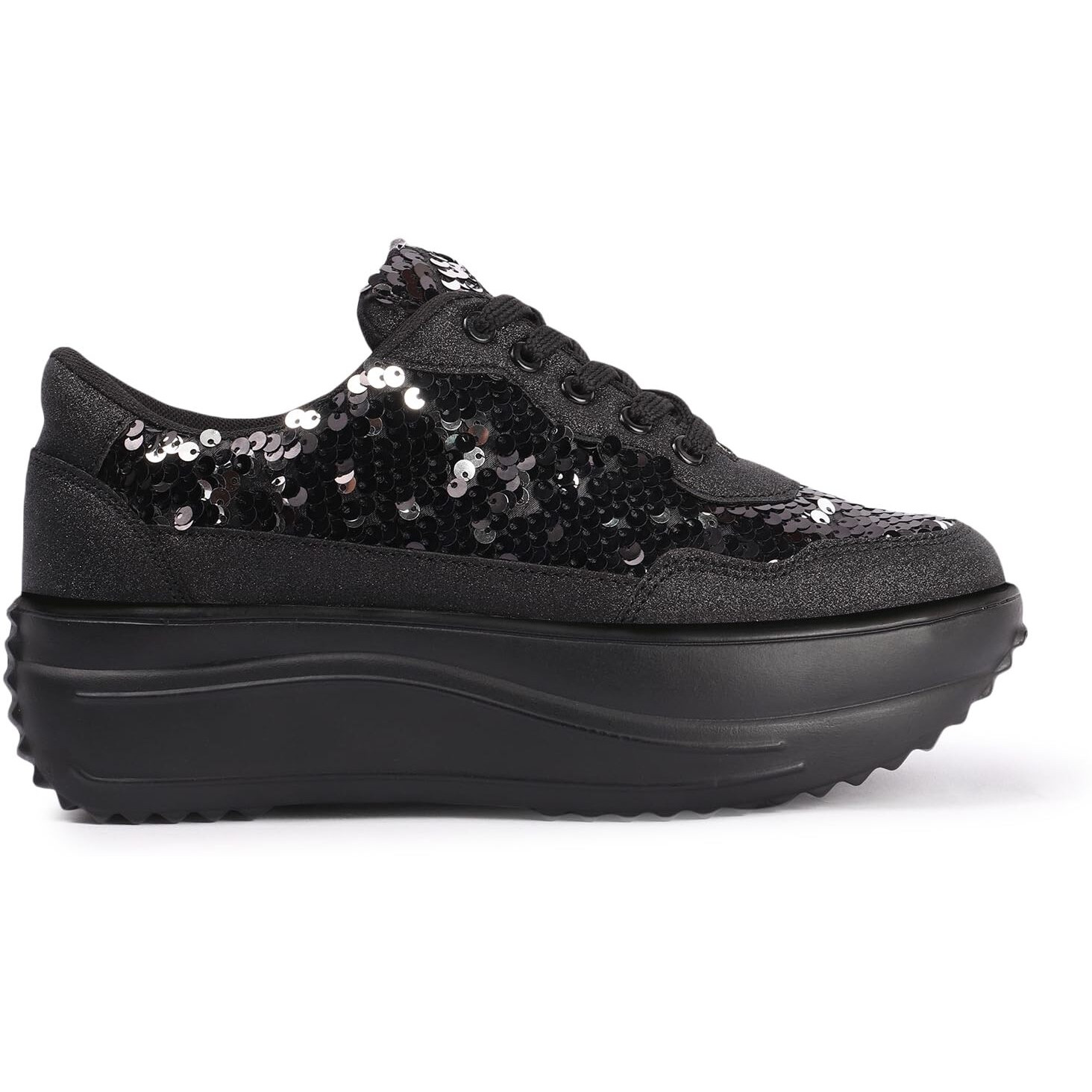 Vendoz Women Casual Party Sneakers for Women CNV4026BL-37 Black