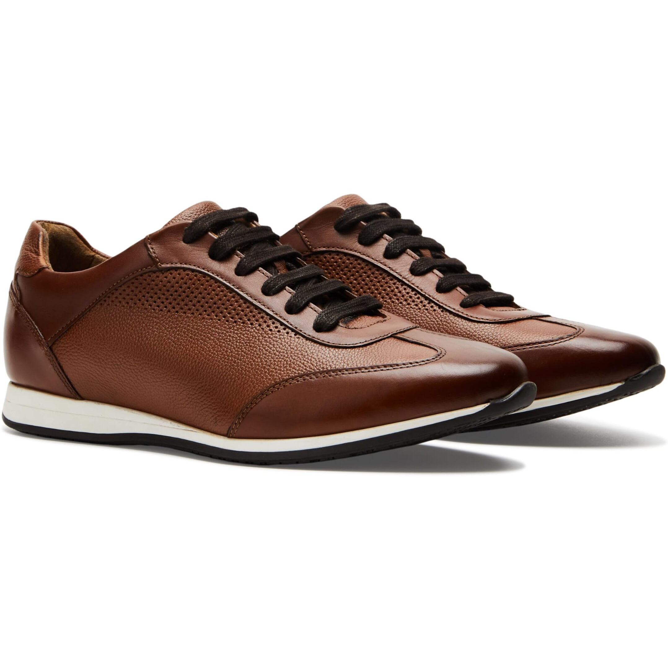 Symbol Premium Men's Smart Casual Tan Leather Sneakers_9 UK (SYP-M-CSH-SNK-01)
