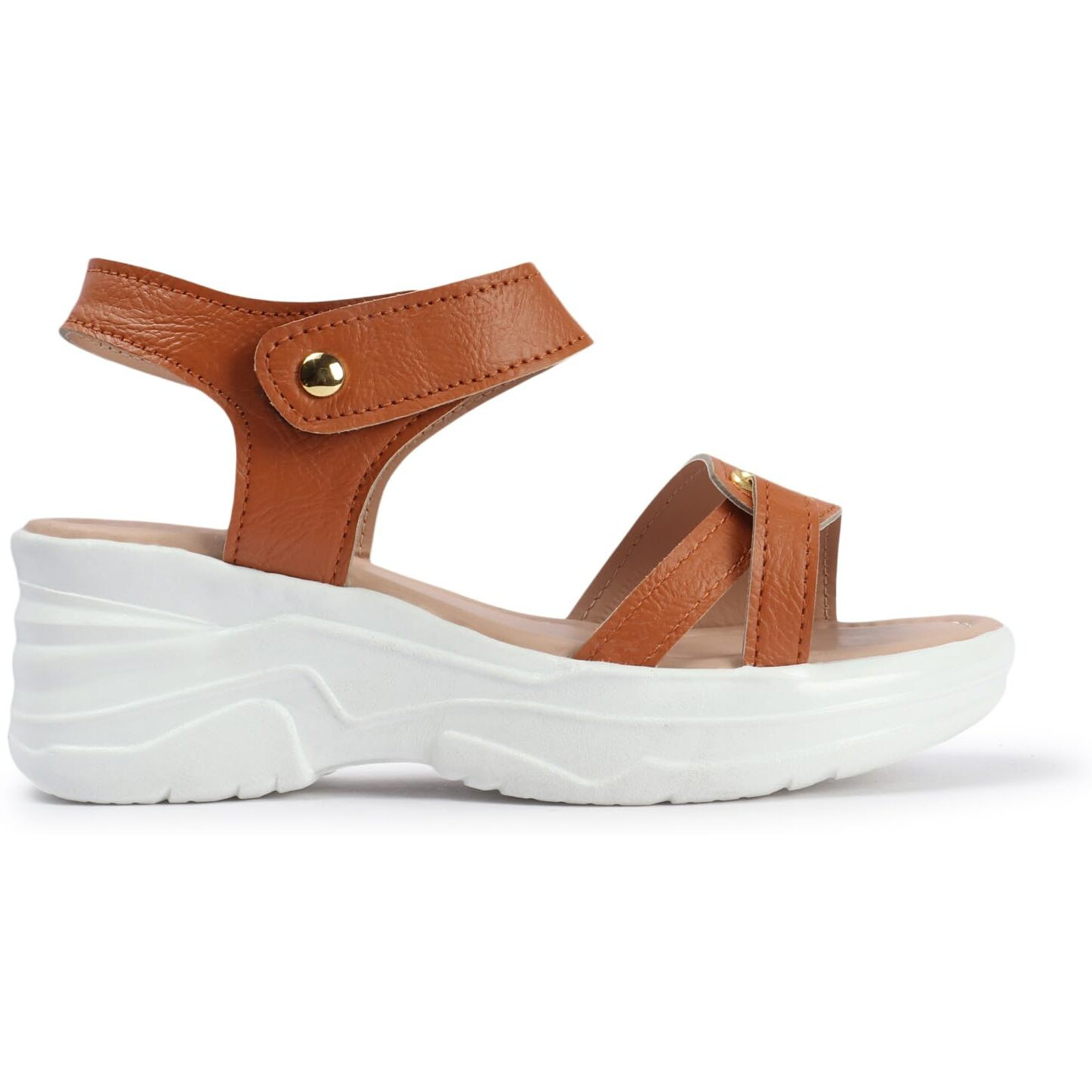 Vendoz Women Casual Tan Wedges Sandal
