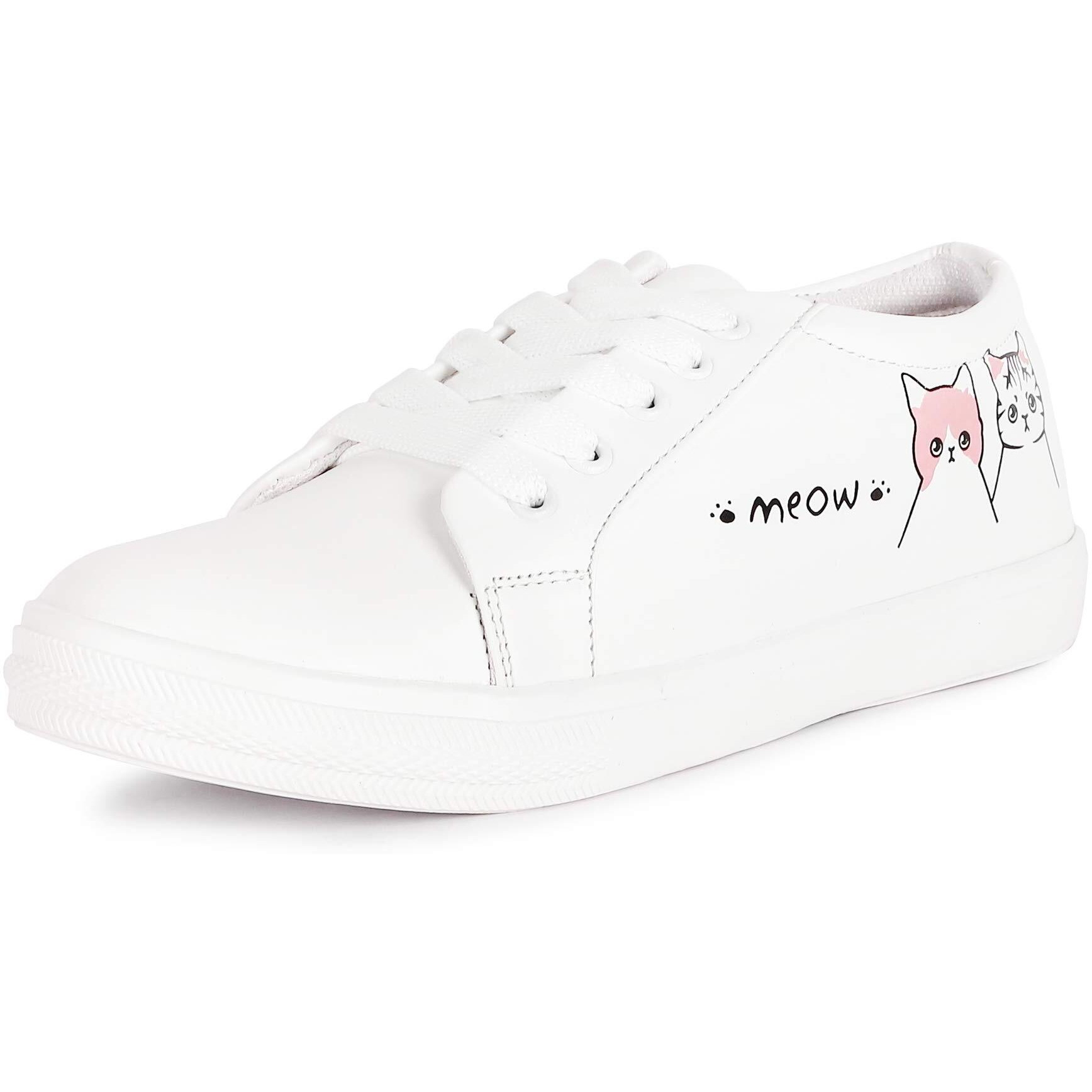 Vendoz Women and Girls Latest Collection Stylish White Casual Shoes Sneakers - 4UK (37 EU)