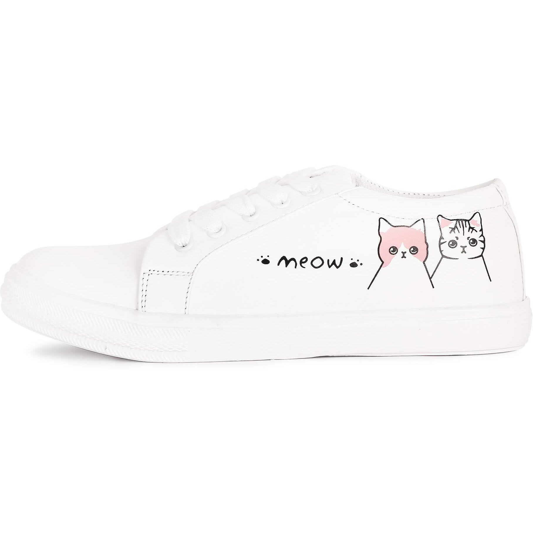 Vendoz Women and Girls Latest Collection Stylish White Casual Shoes Sneakers - 4UK (37 EU)