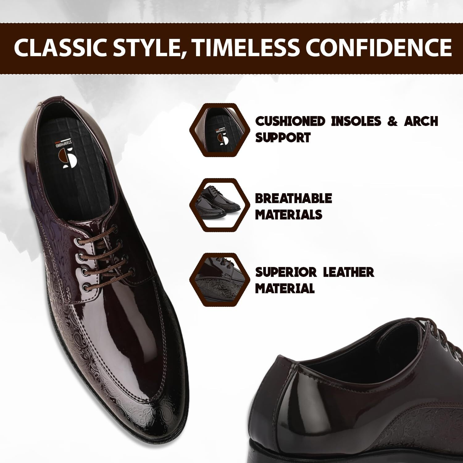 STANPHORD Men's Adventurer Brown Formal Shoes_9 UK (TPAL 7222)