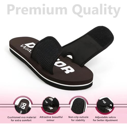 Doctor Walk Flip Flop for Women | Soft Comfortable | Breathable | Fashionable | Stylish | Trendy | Super soft | Lightweight | Anti-Slip Sole | Indoor & Outdoor | (DW-028) (Brown-08)