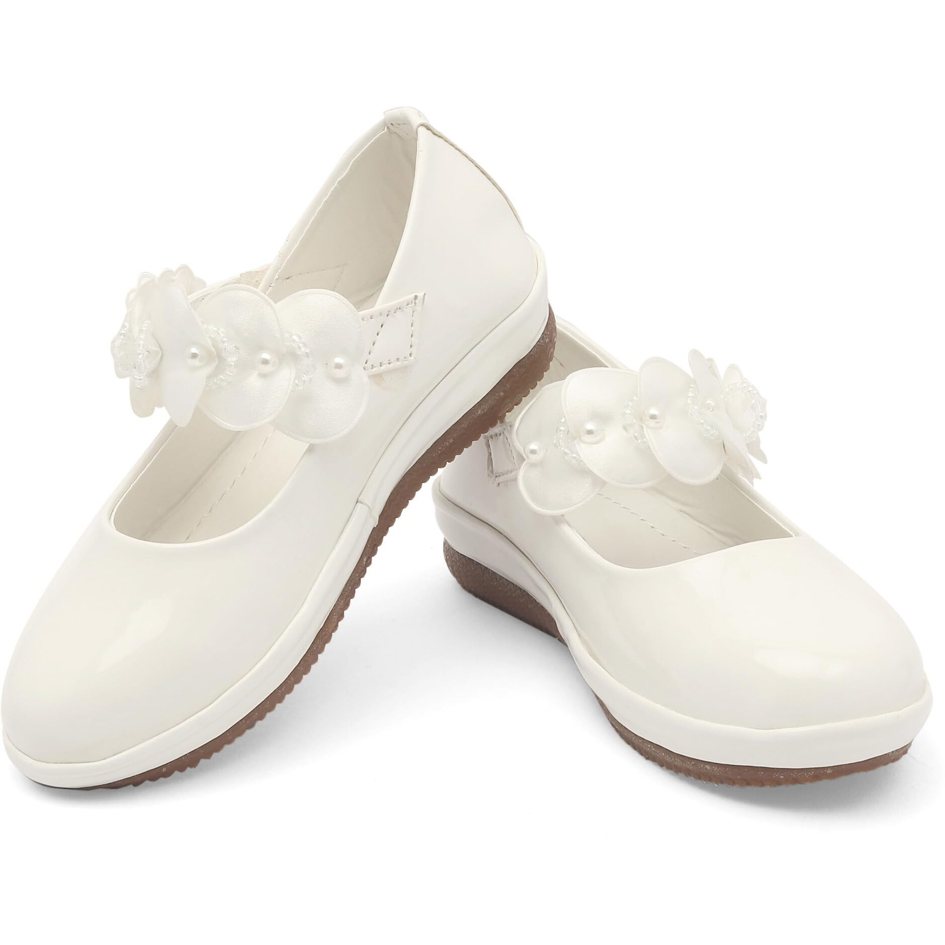 SIYA Freeplay Strap Ballerinas for Girls (White)