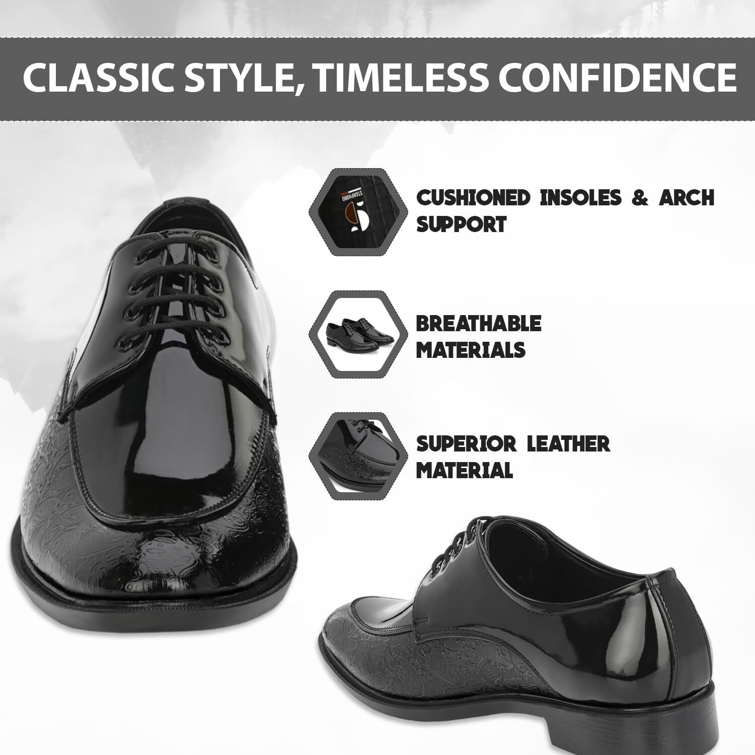 STANPHORD Men's Adventurer Black Formal Shoes_11 UK (TPAL 7222)
