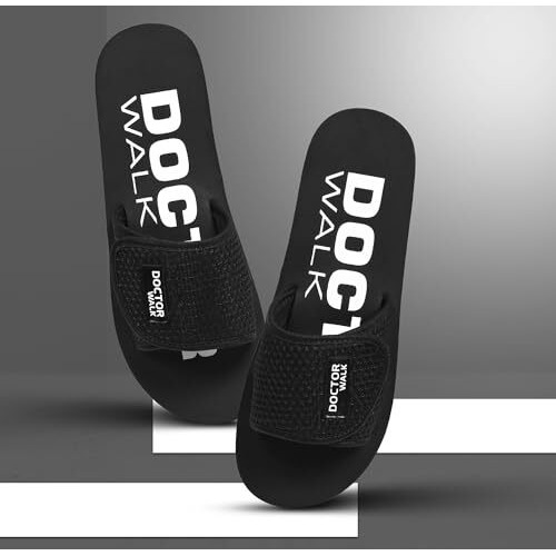 Doctor Walk Flip Flop for Women | Soft Comfortable | Breathable | Fashionable | Stylish | Trendy | Super soft | Lightweight | Anti-Slip Sole | Indoor & Outdoor | (DW-028) (Black-08)
