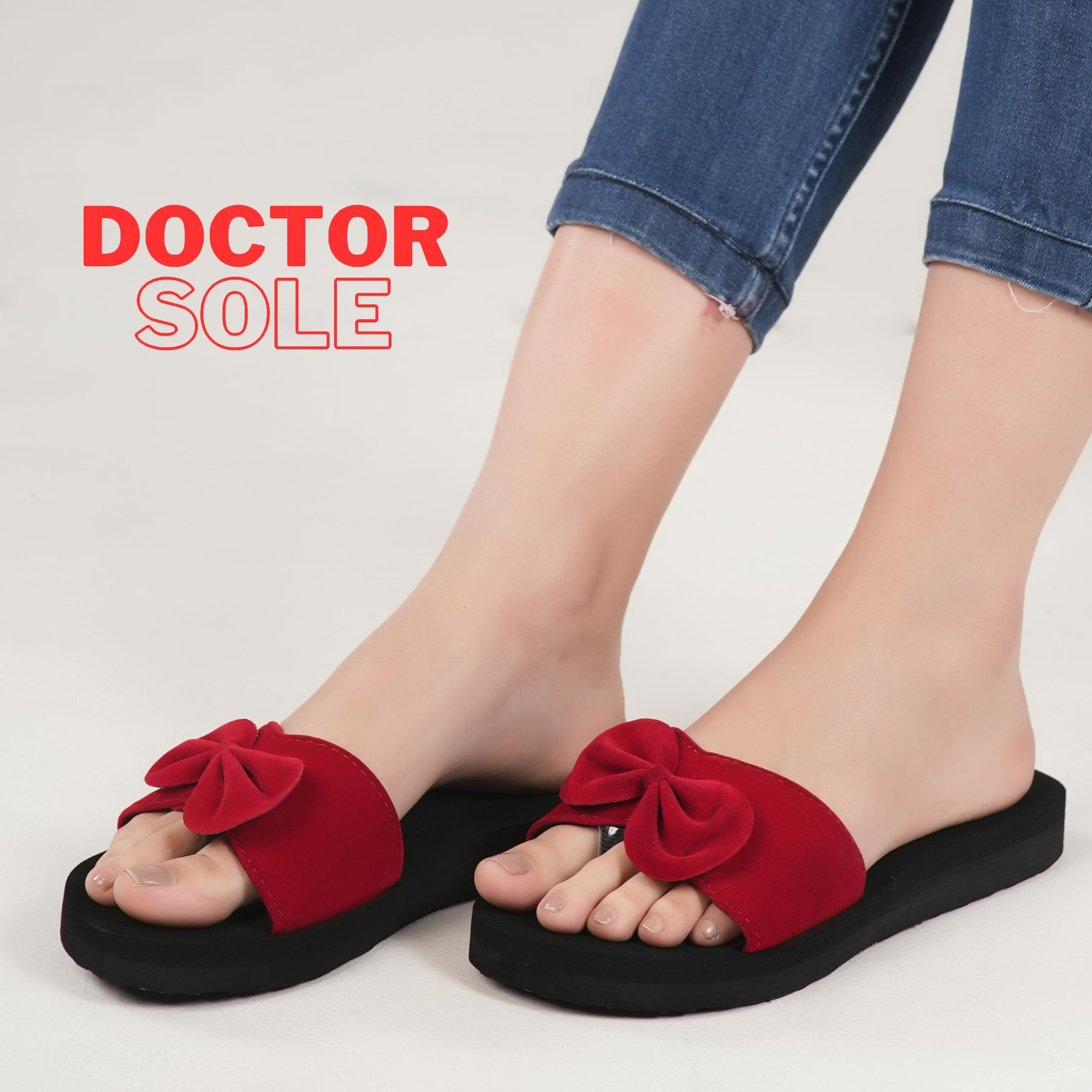 LOVEHUSH Doctor Slipper for Women | Orthopedic, Diabetic, Pregnancy | Soft Doctor Anti-Skid Slipper for Women |Slides, Flip-Flops, Slippers, Chappals | For Ladies and Girls SL10-RED-4