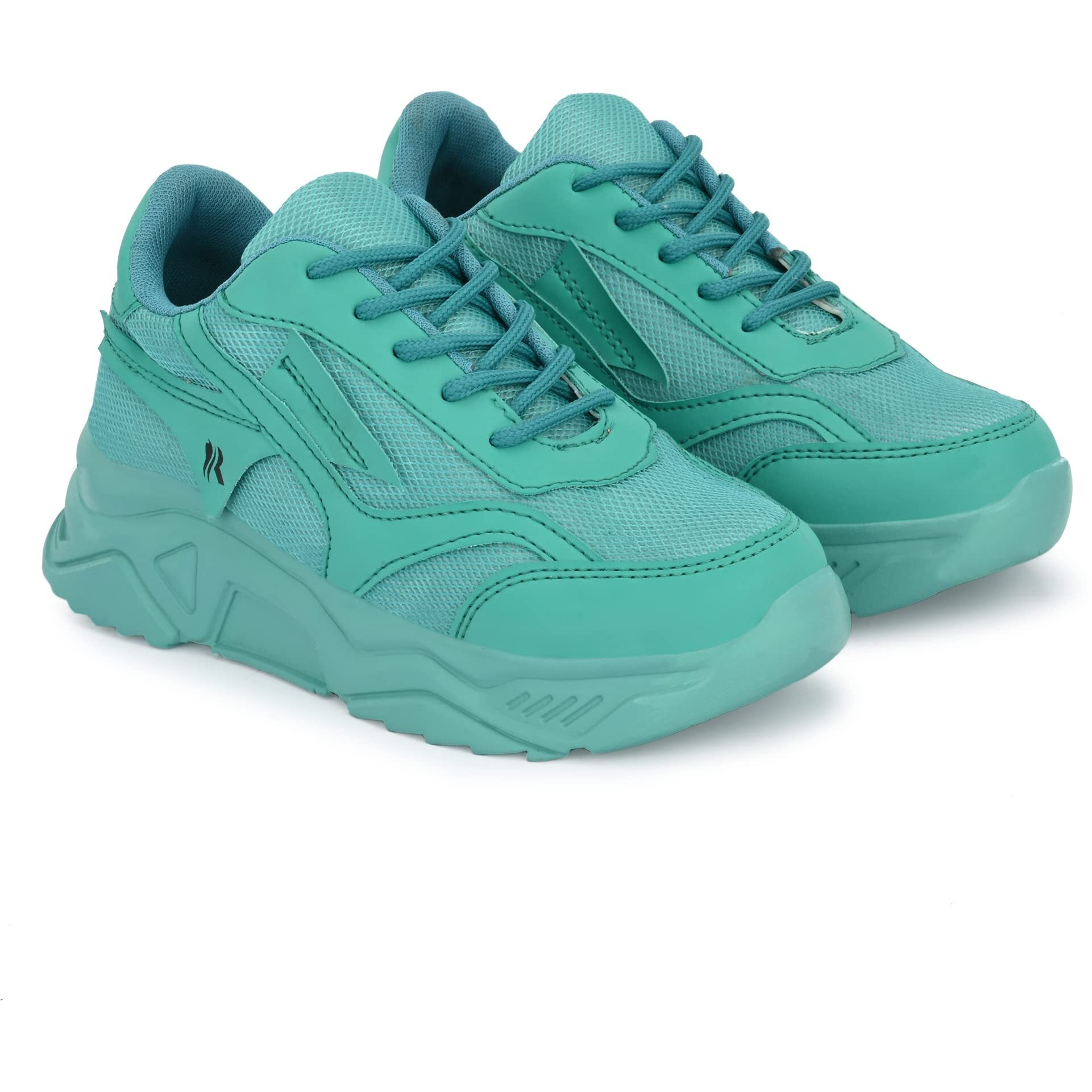 ROWLANS Women's Green Mesh Lace-up Lightweight Sports/Gym/Running Shoes 5UK