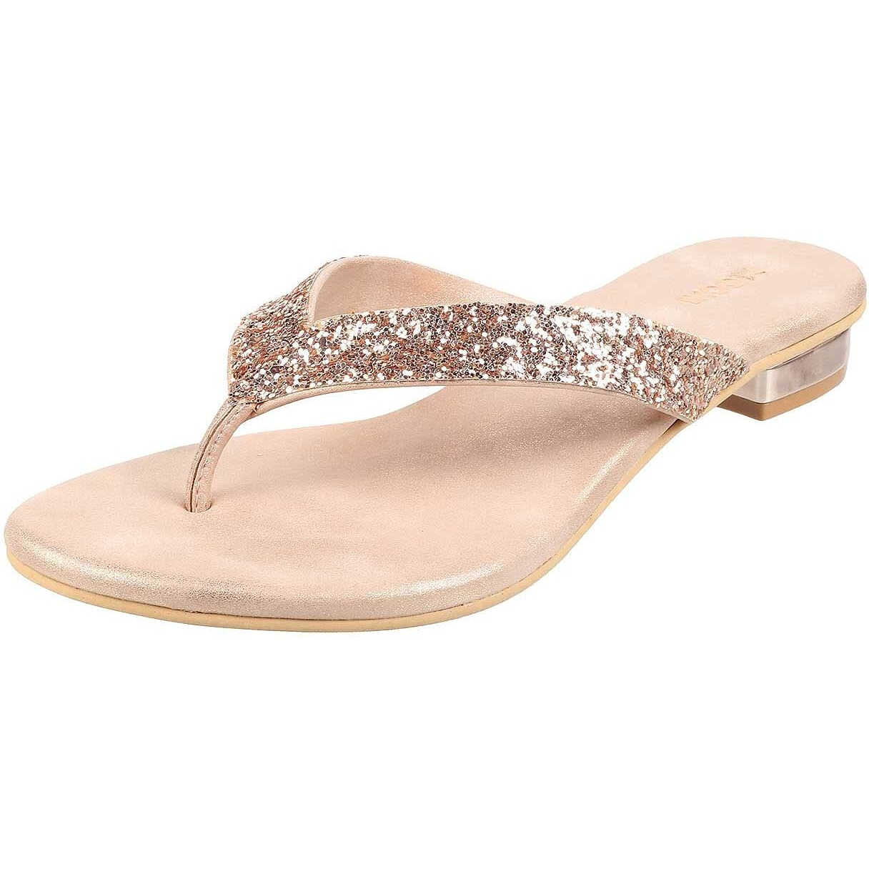 Mochi Womens Synthetic Rose Gold Slippers (Size (6 UK (39 EU))