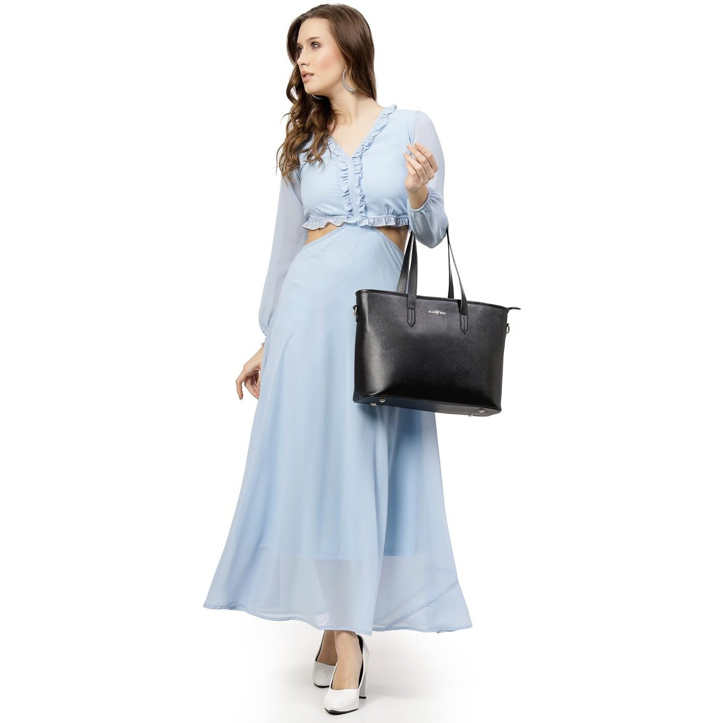 Aquatan Saffinao PU Black Tote Bag for Women