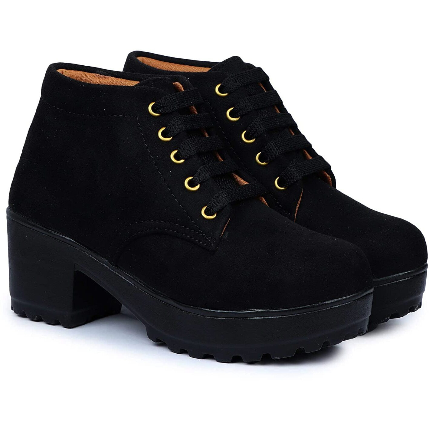 Lovehush High Ankle Suede Boots For Women's And girls Boots For Women 507 BLACK 38