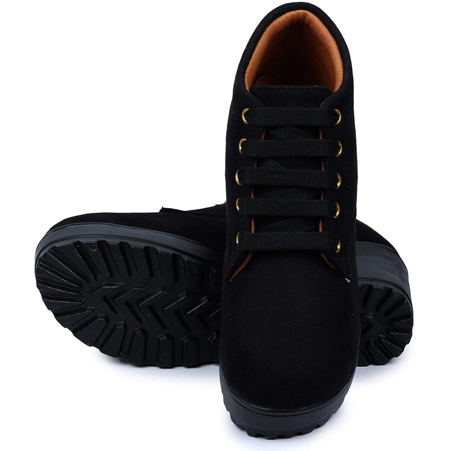 Lovehush High Ankle Suede Boots For Women's And girls Boots For Women 507 BLACK 38