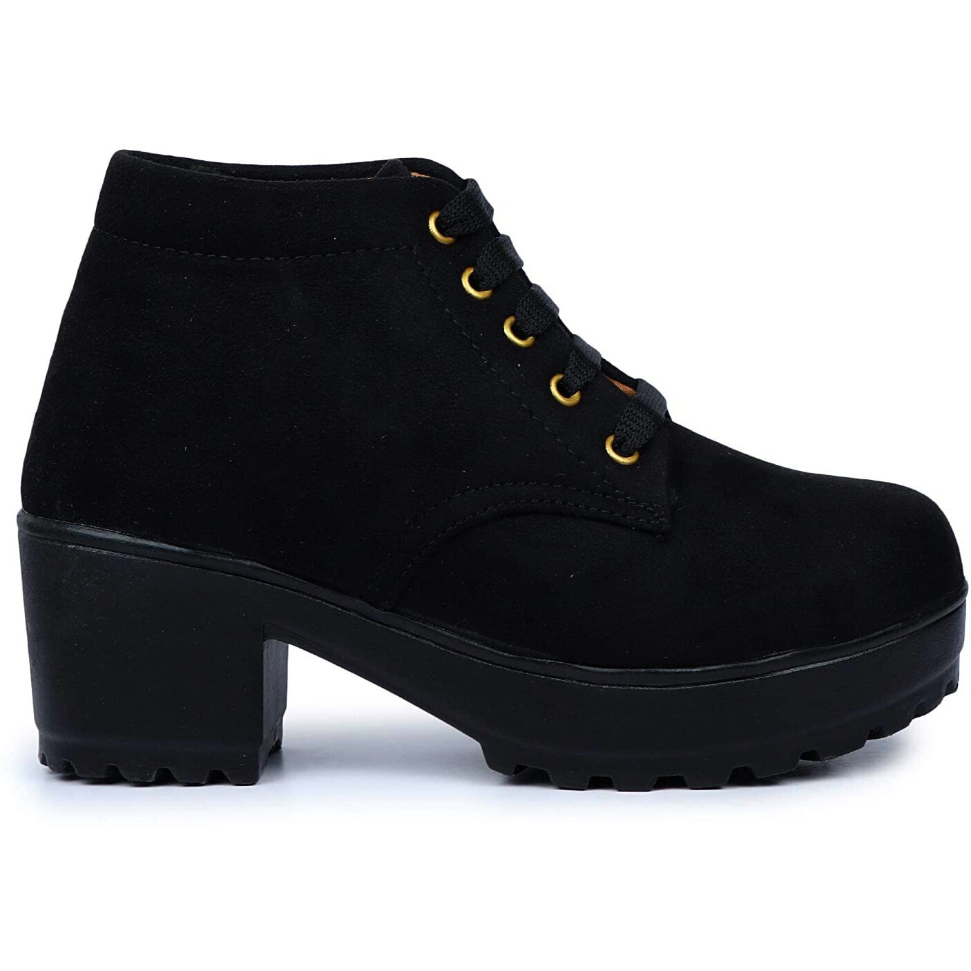 Lovehush High Ankle Suede Boots For Women's And girls Boots For Women 507 BLACK 38