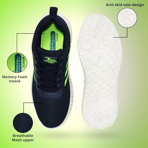 ATHCO Men's Kandy Navy F Green Running Shoes_08 UK (ATHDIP-1)