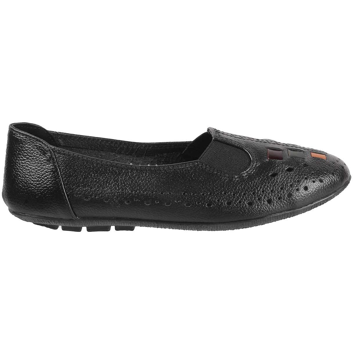 Mochi Women's Black Faux Leather Fashion Casual Ballerina Shoes UK/4 EU/37 (31-4932)