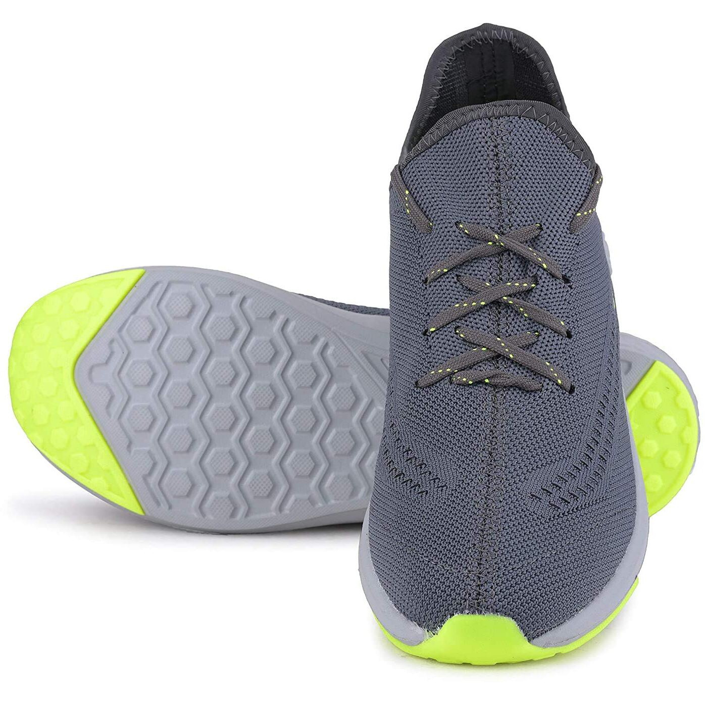 Sparx Mens Sm-482 Dark Grey Neon Green Running Shoe - 7 UK (SM-482)