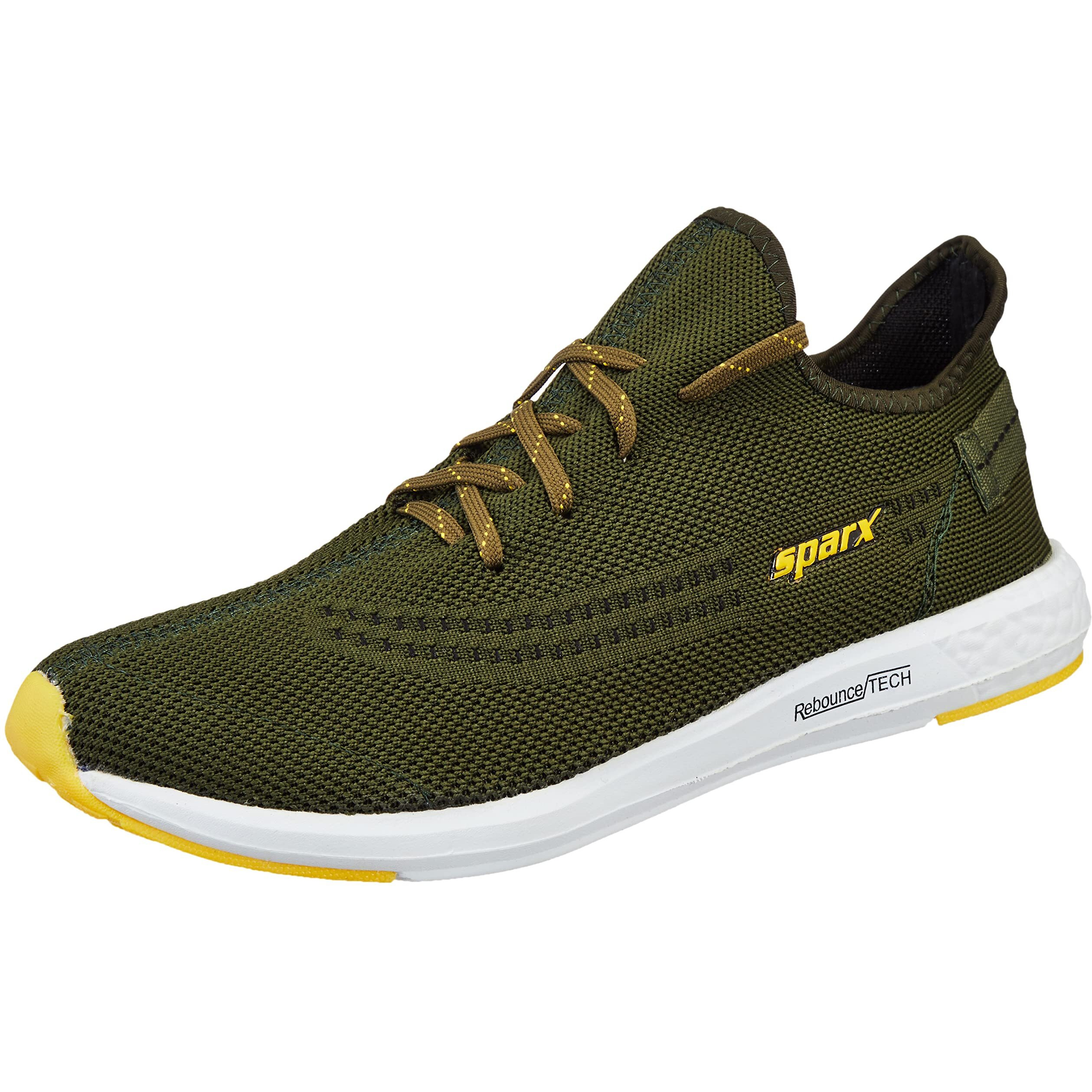 Sparx Mens Sm-482 Dark Olive Yellow Running Shoe - 9 UK (SM482OLYL008)