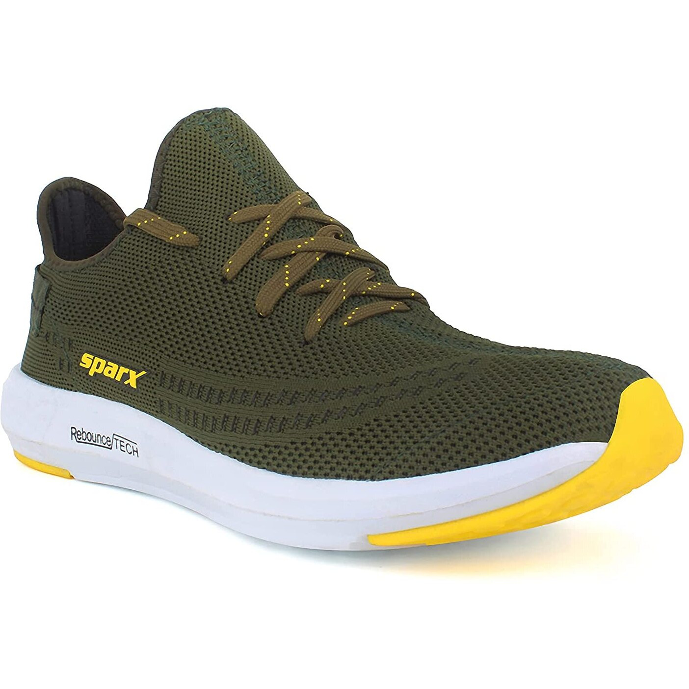 Sparx Mens Sm-482 Dark Olive Yellow Running Shoe - 9 UK (SM482OLYL008)