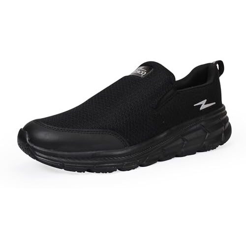 ATHCO Men's Oxyflo Black Silver Running Shoes_10 UK (ATHST-55)