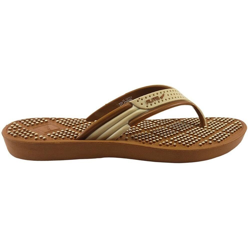 FLITE Women's Daily USe Slippers || Flip flop for Girls || Slip-Resistant Slippers for Women (Tan, 4)