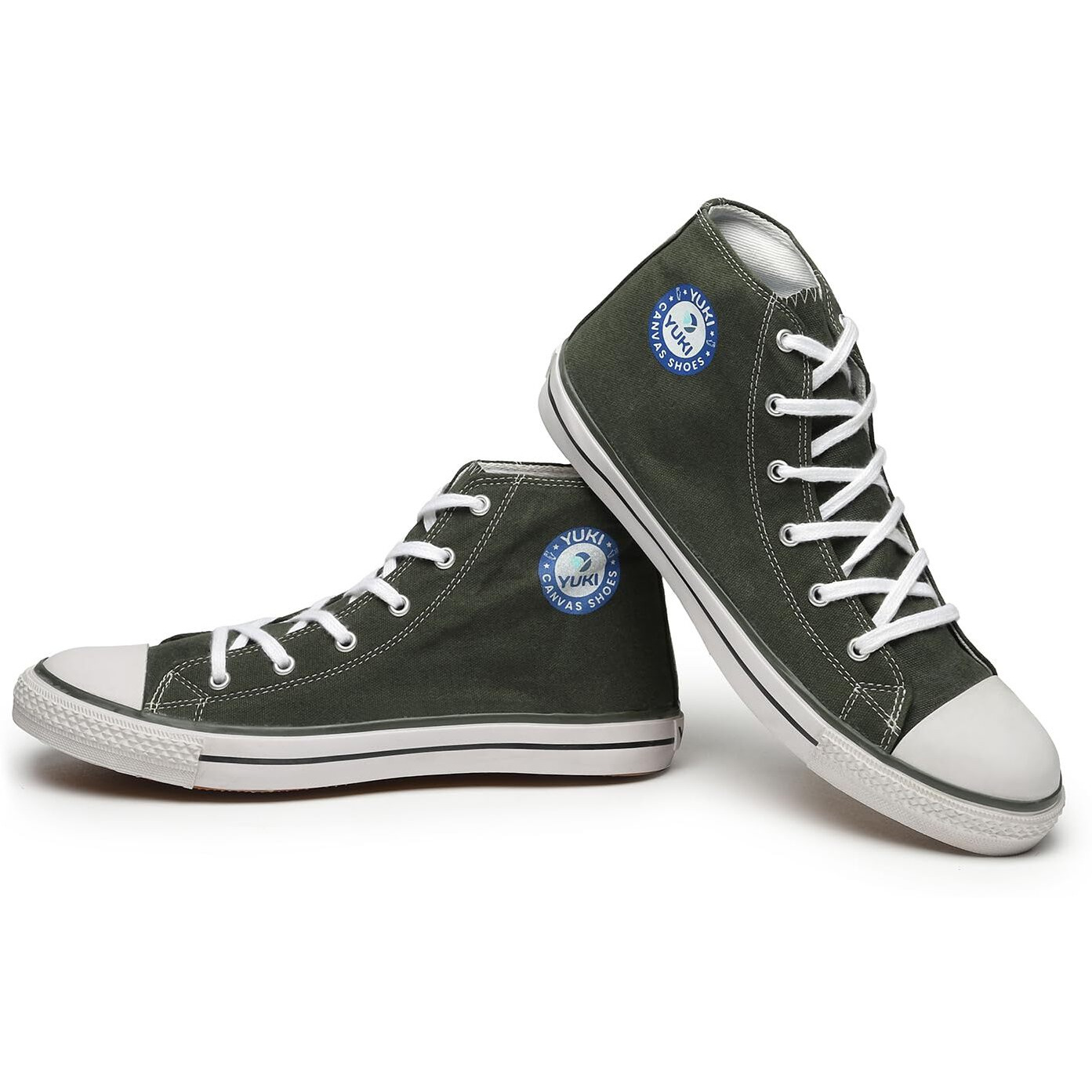 YUKI Unisex Canvas Comfortable & Lightweight Sneaker for Men's and Women's | High Top Canvas Sneakers Green