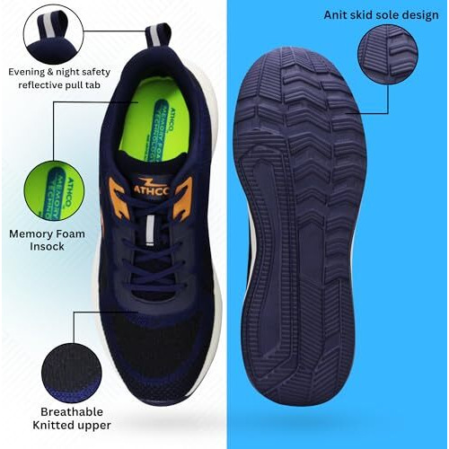 ATHCO Men's Crysta Navy Running Shoes_08 UK (ATHST-45)