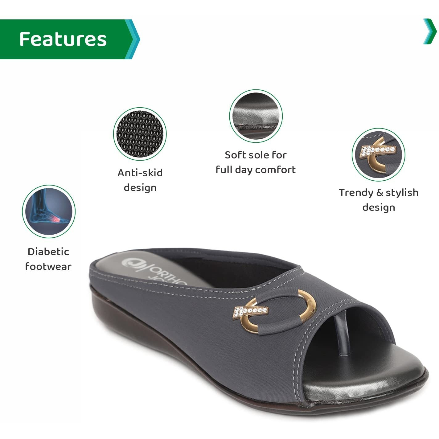 ORTHO JOY Fancy doctor slippers | Soft slipper for women | Comfortable footwear for women stylish