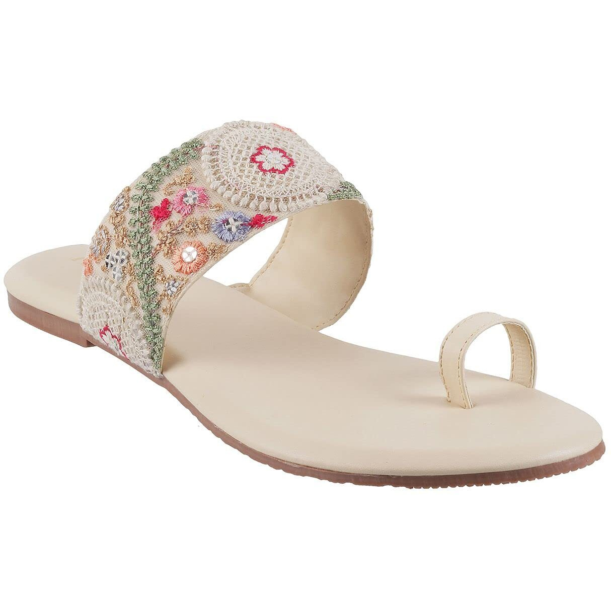 Metro Women Beige Flat Sandal UK/3 EU/36 (32-1702)