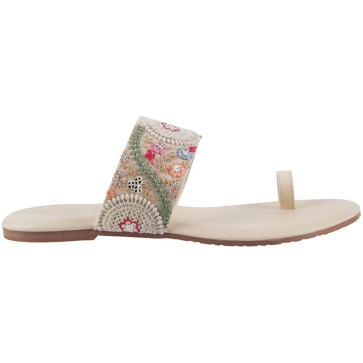 Metro Women Beige Flat Sandal UK/3 EU/36 (32-1702)