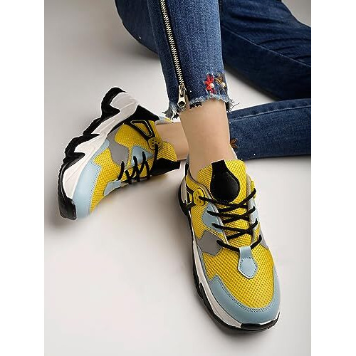 Shoetopia Women's Slip-On Sneakers Yellow