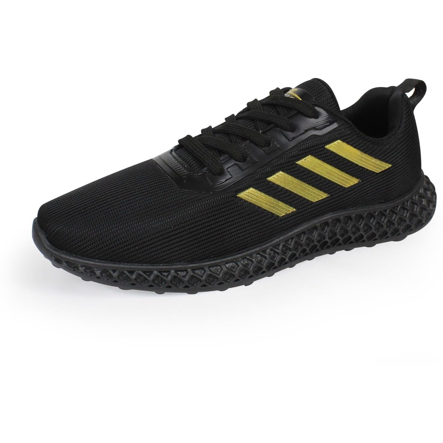 ATHCO Men's Kandy Black Golden Running Shoes_06 UK (ATHDIP-1)