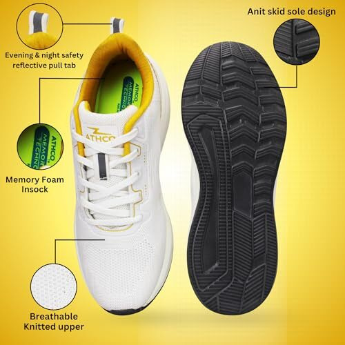 ATHCO Men's Rodeo White Running Shoes_06 UK (ATHST-44)