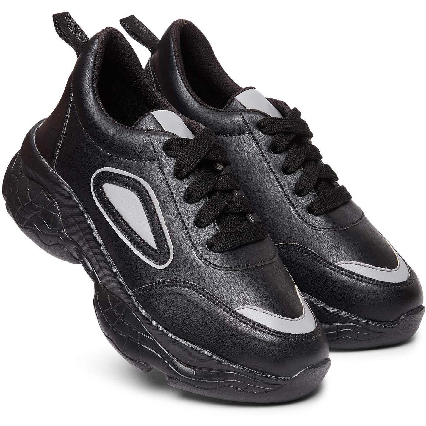 Longwalk Women and Girls Sneakers, Walking Gym Running Black Shoes