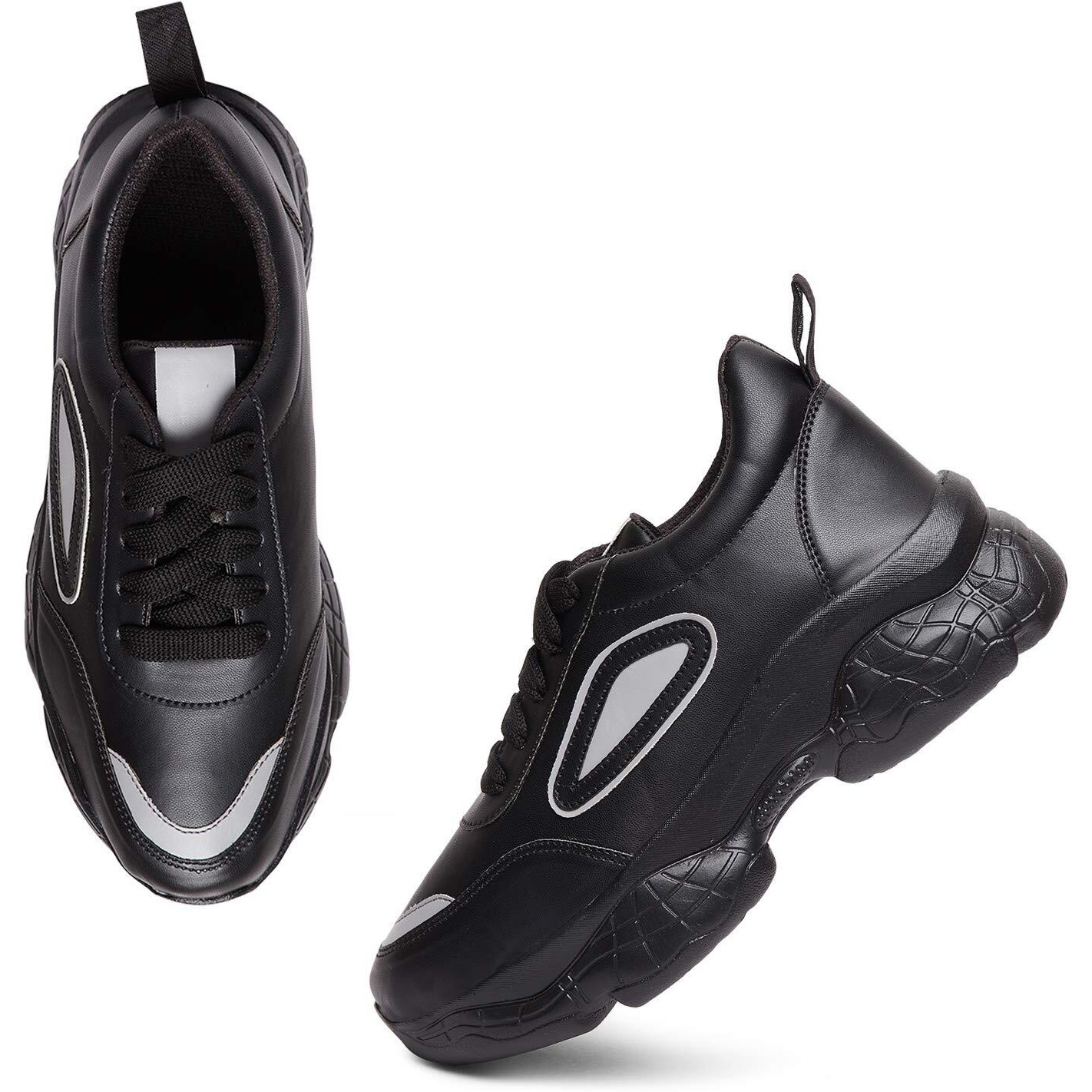 Longwalk Women and Girls Sneakers, Walking Gym Running Black Shoes
