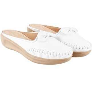 Shoetopia Women's Stiletto Heel Loafers White-EU36 /UK3