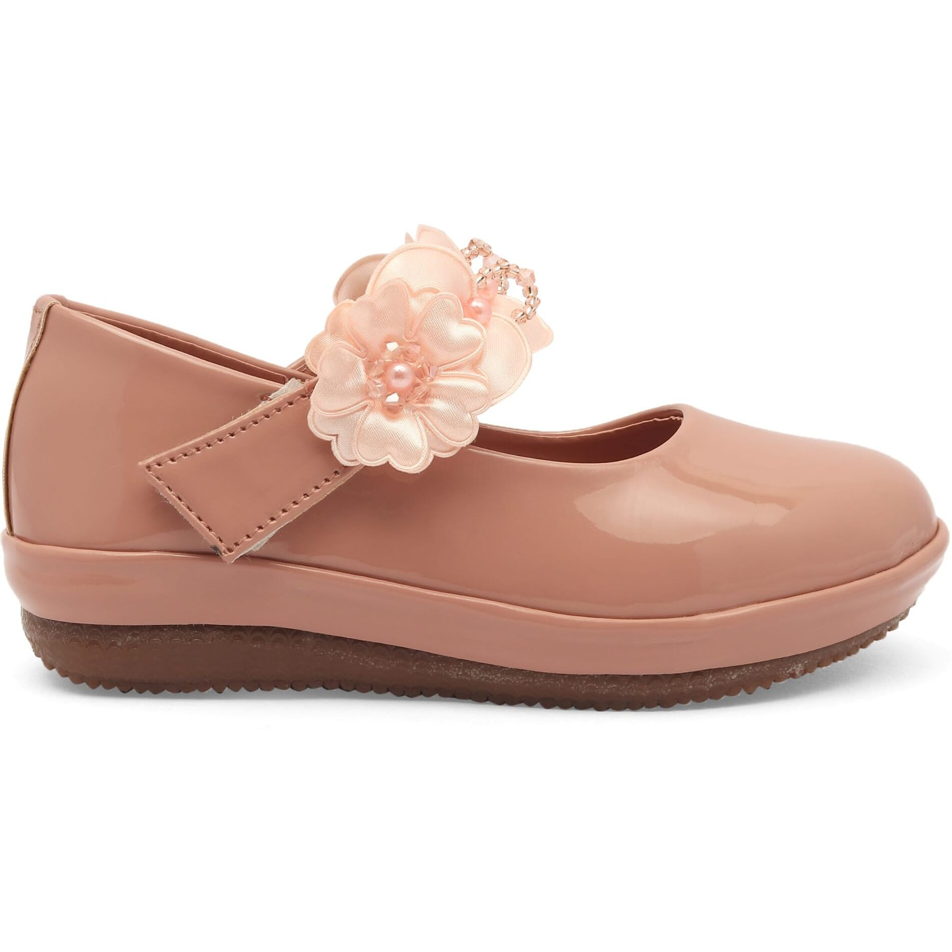 SIYA Freeplay Strap Ballerinas for Girls (Brown)