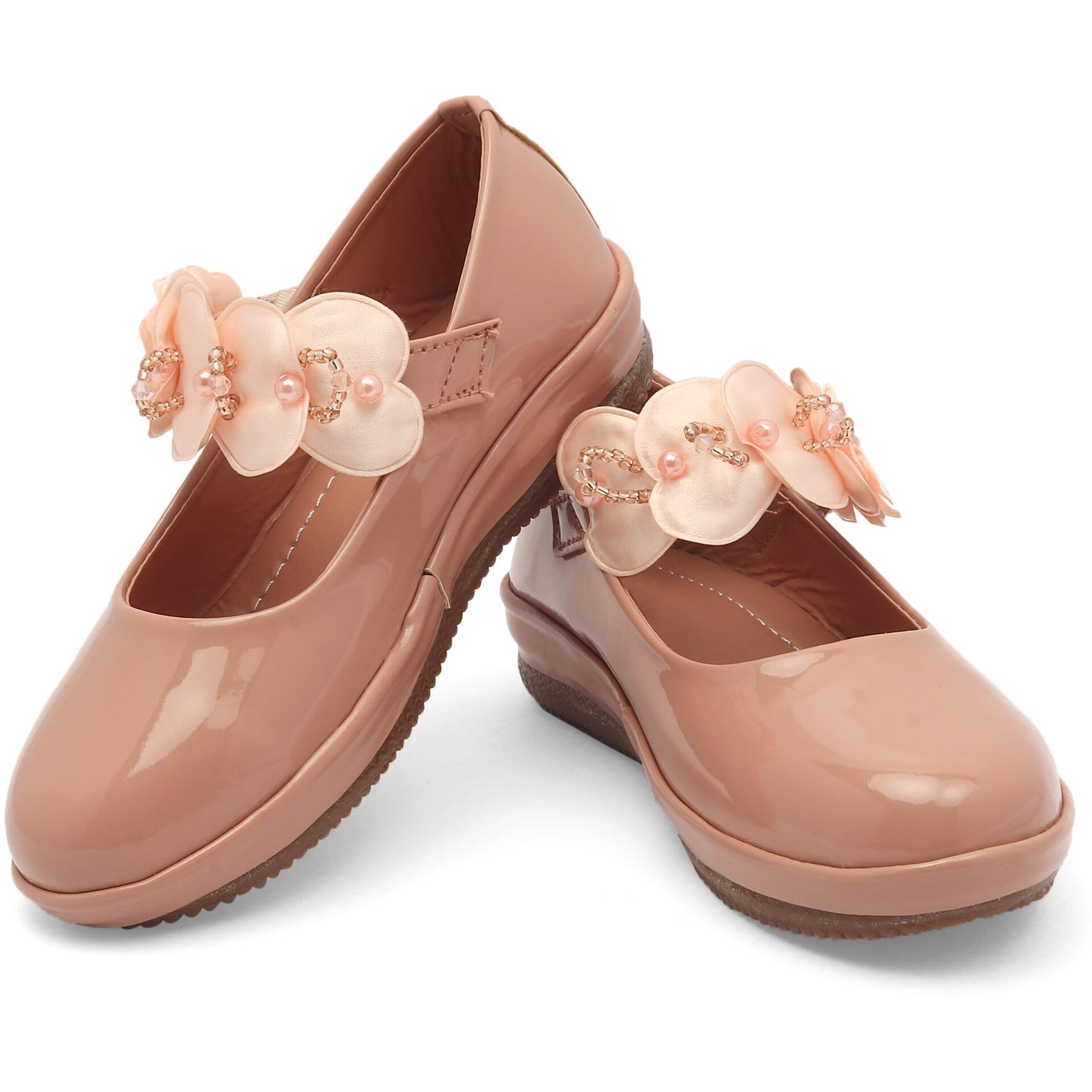 SIYA Freeplay Strap Ballerinas for Girls (Brown)