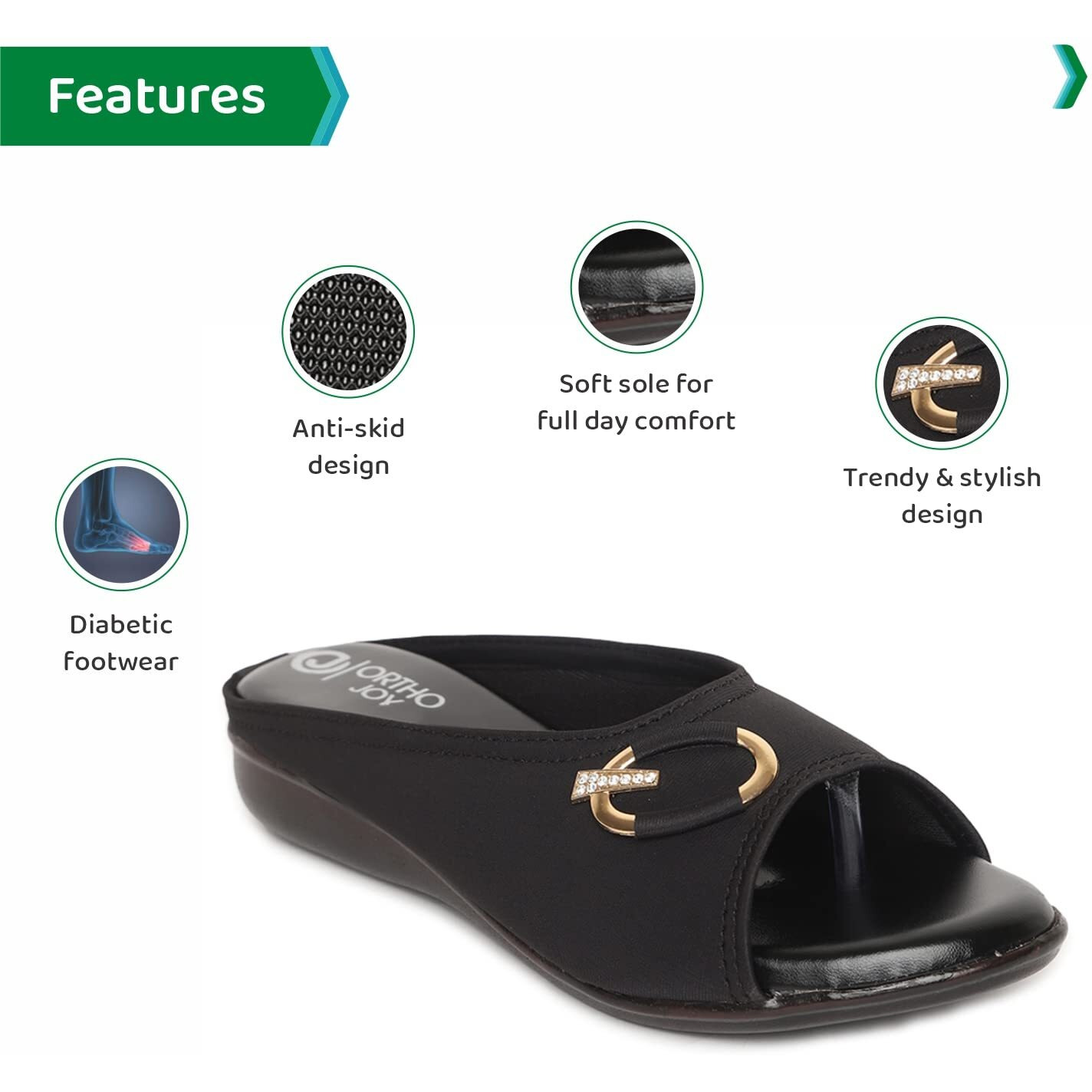 ORTHO JOY Fancy doctor slippers | Soft slipper for women | Comfortable footwear for women stylish