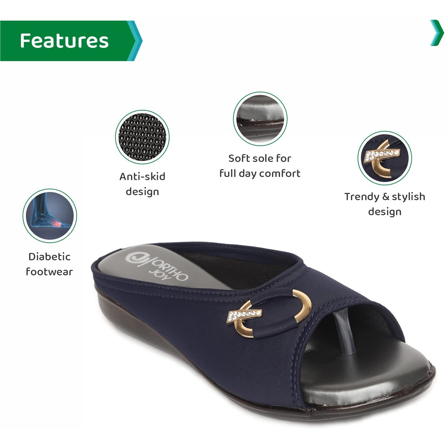 ORTHO JOY Fancy doctor slippers | Soft slipper for women | Comfortable footwear for women stylish