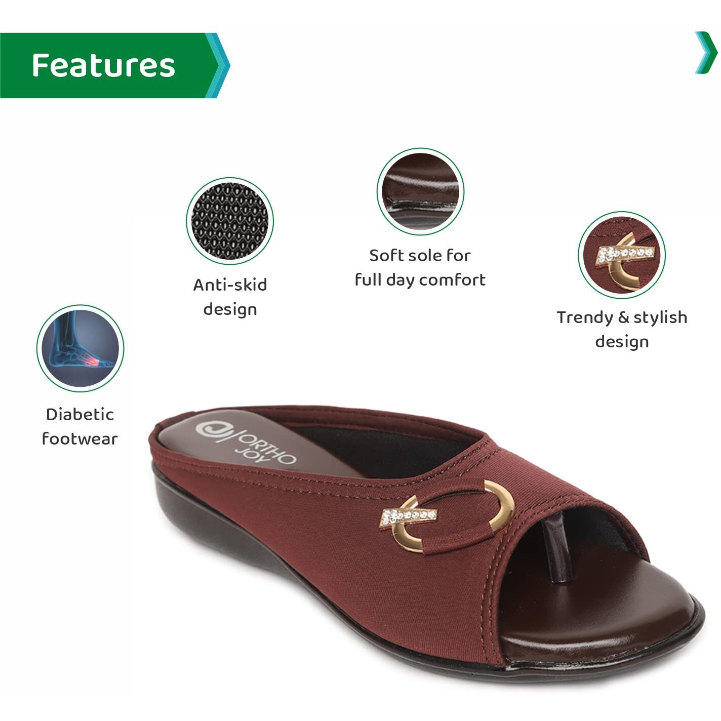 ORTHO JOY Fancy doctor slippers | Soft slipper for women | Comfortable footwear for women stylish