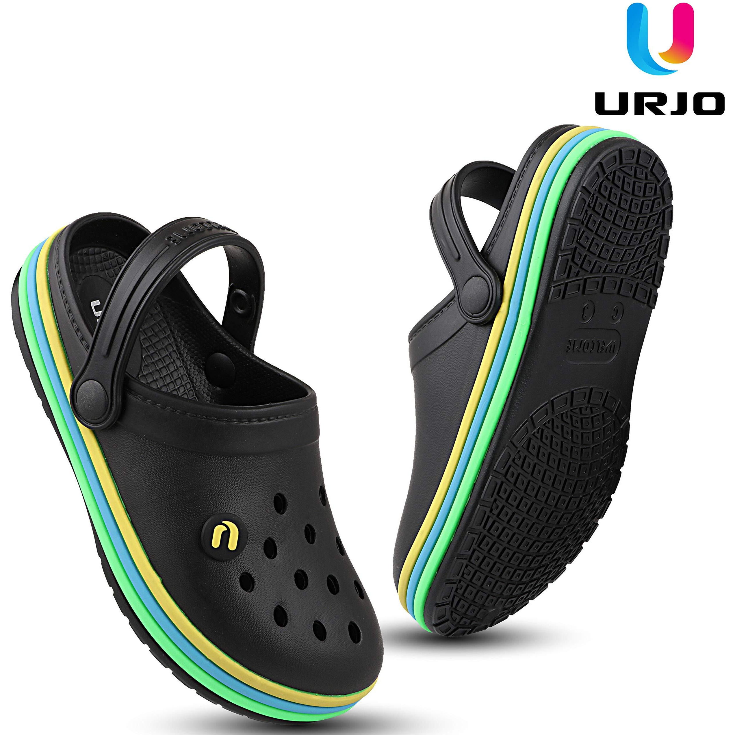 URJO Unisex-Child Nero Clogs - 8 Kids UK (26 EU) (Kids_SKRAINBOW)