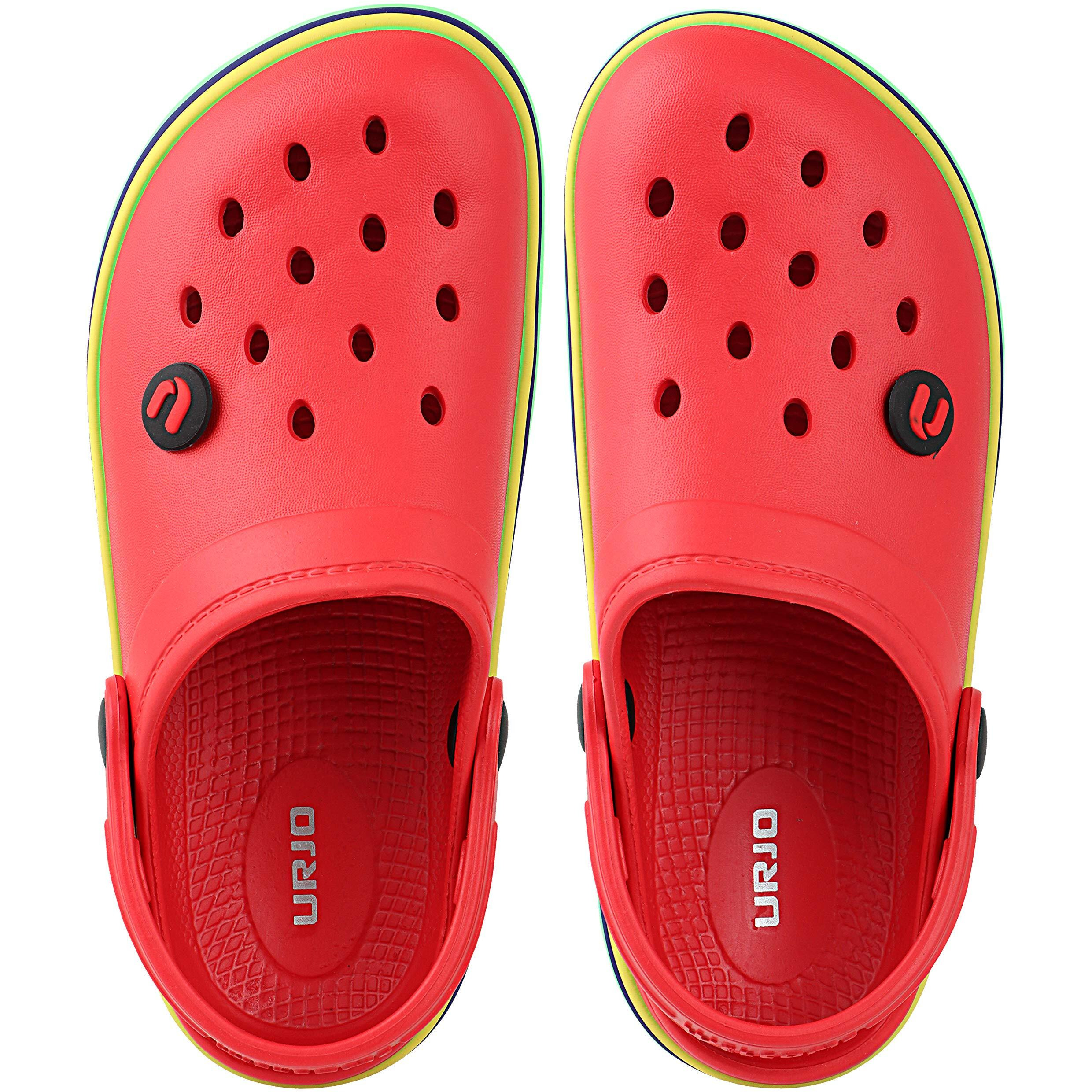 URJO Unisex-Child Red Clogs-10 Kids UK (28 EU) (Kids_SKRAINBOW)