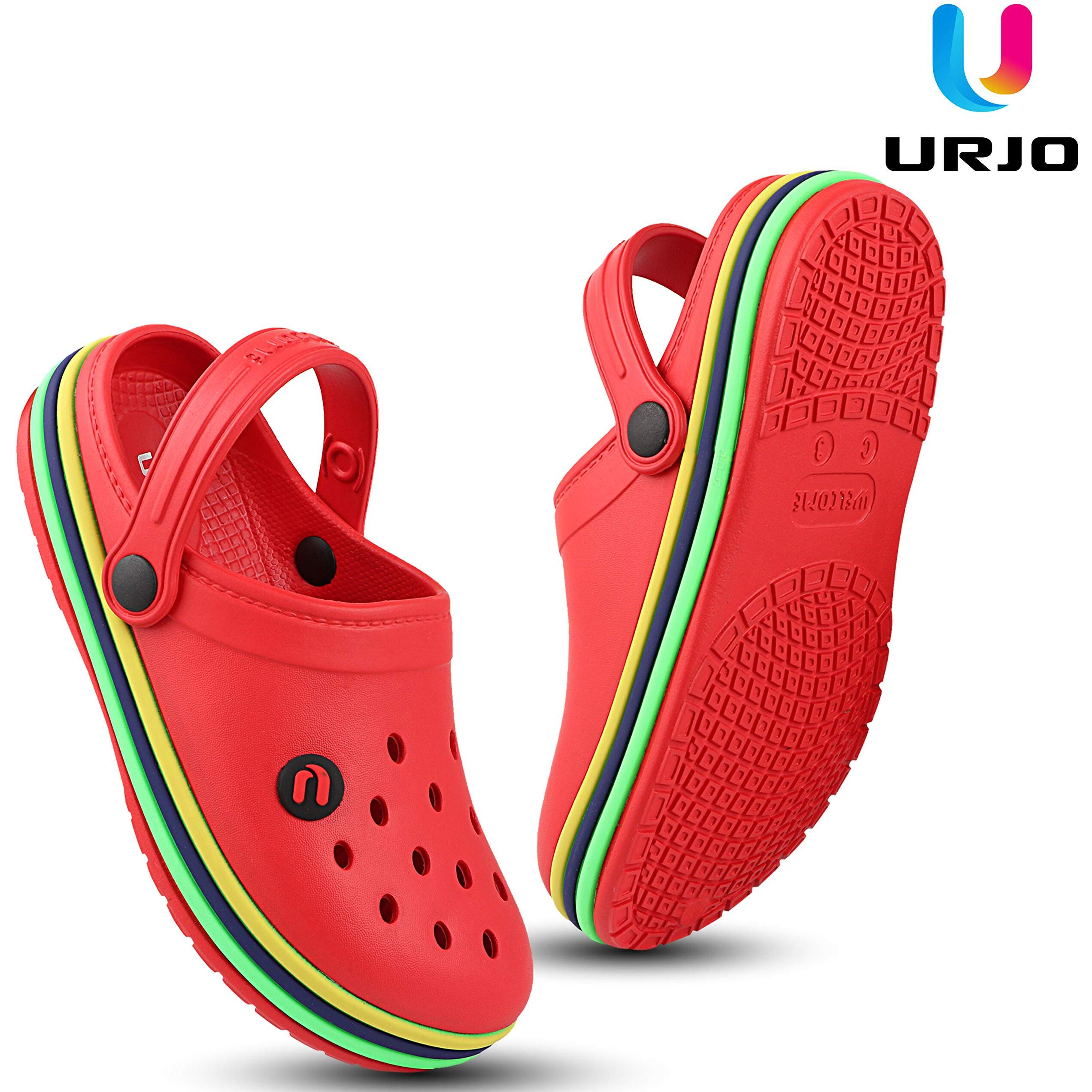 URJO Unisex-Child Red Clogs-10 Kids UK (28 EU) (Kids_SKRAINBOW)
