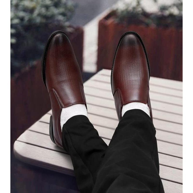 ARAMISH Brown Pure Leather Moccasin Formal Shoes for Men - 10 UK