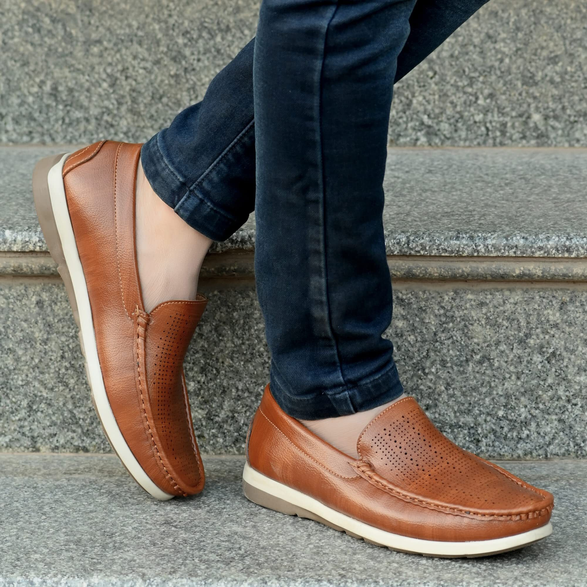 Centrino Men's 9821 Tan Loafers_8 UK (9821-3)
