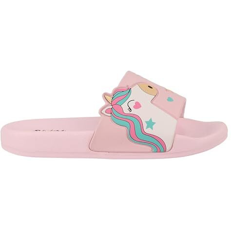 WELCOME Unisex-Child Kids Flip-Flop Soft Comfortable Indoor & Outdoor Slippers Stylish Non-Slip Slide Home Casual Chappals For Boys & Girls, K-FANDOM-PINK_8
